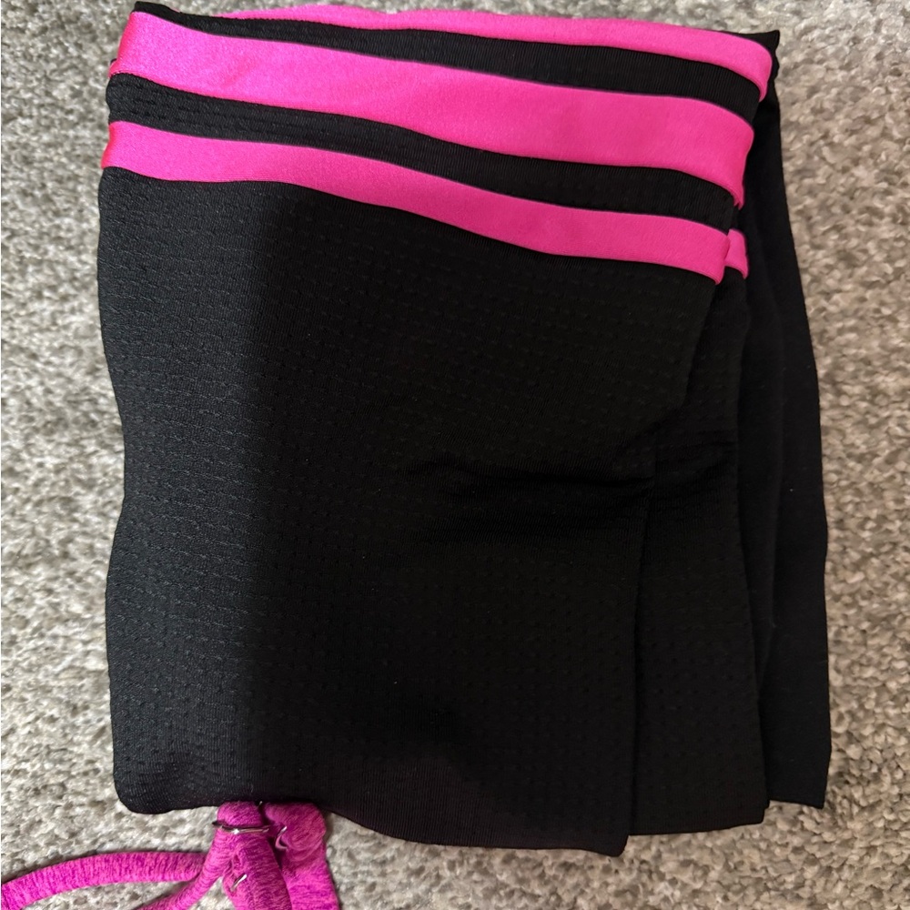 Black and Pink Women's High-Waisted Leggings - Picture 2 of 4